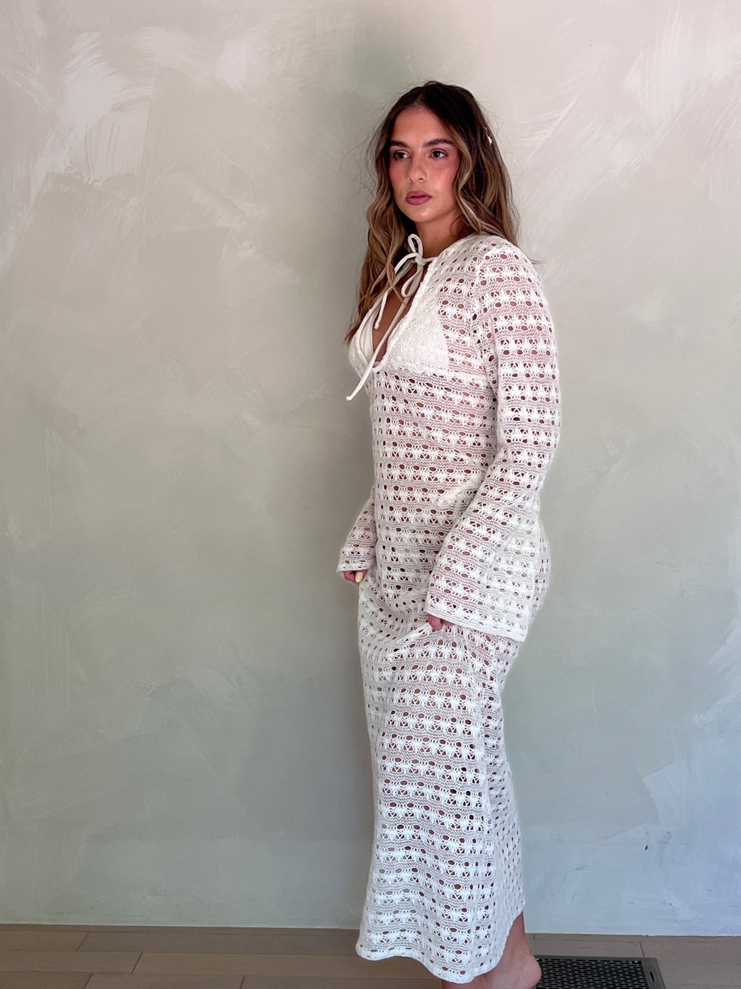 MAUI CROCHET MAXI COVER UP DRESS