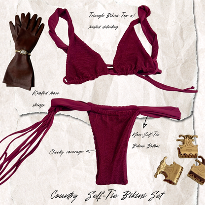 COUNTRY CLUB SELF-TIE BIKINI SET